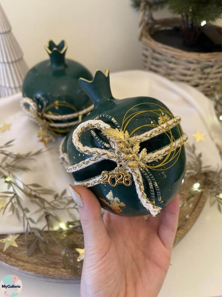 Green Xmas-Κεραμικό ρόδι M