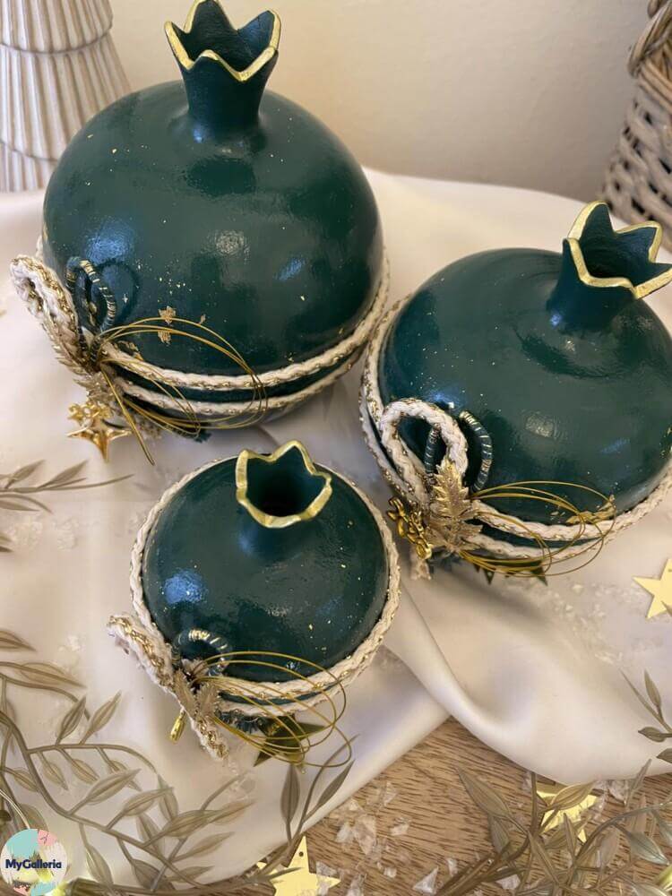 Green Xmas-Κεραμικό ρόδι M
