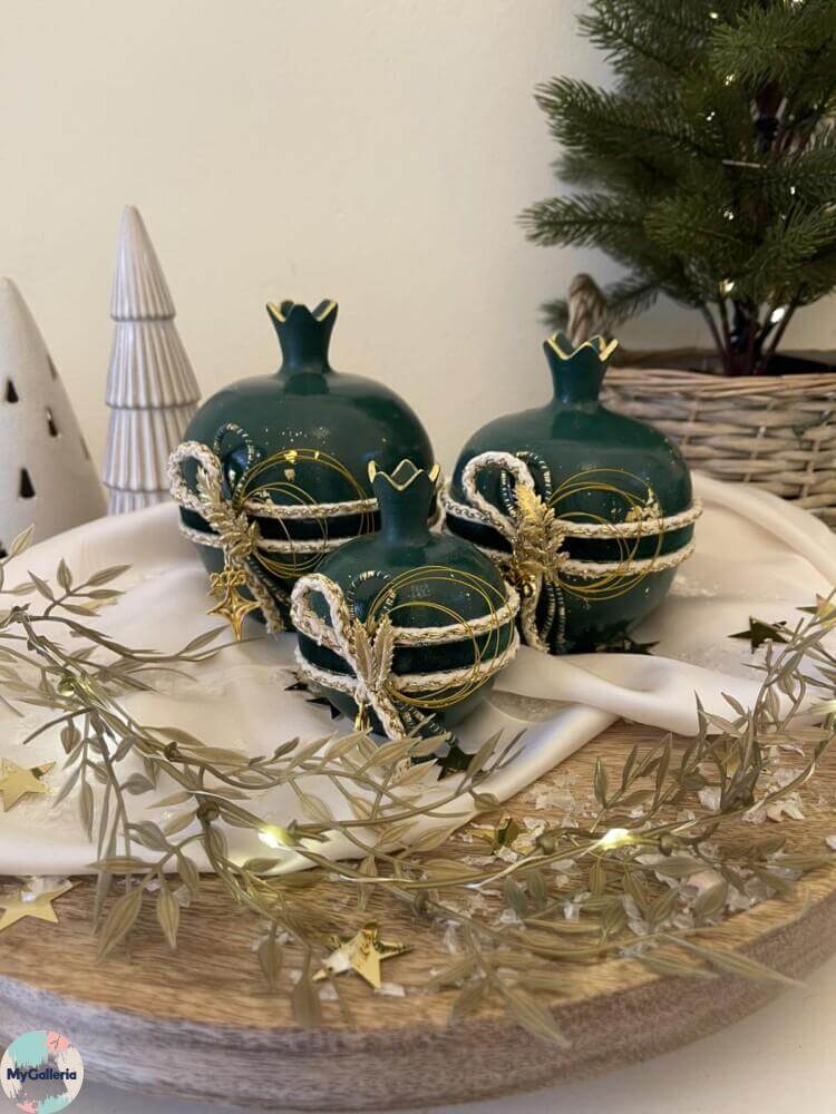 Green Xmas-Κεραμικό ρόδι L