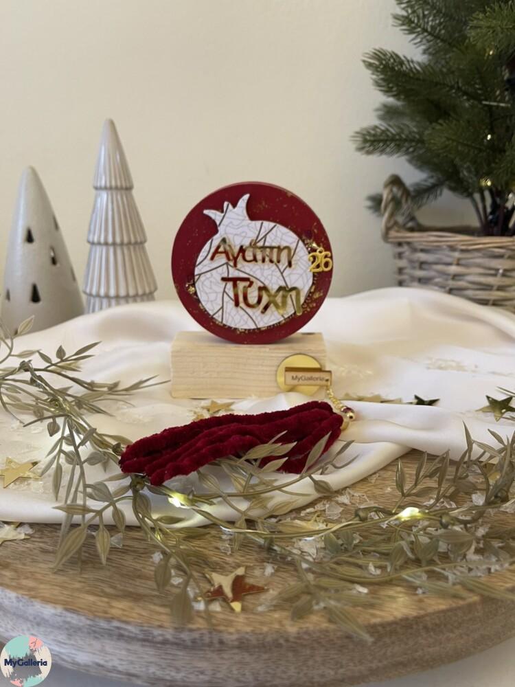 Red Xmas-Ξύλινο διακοσμητικό με ευχές