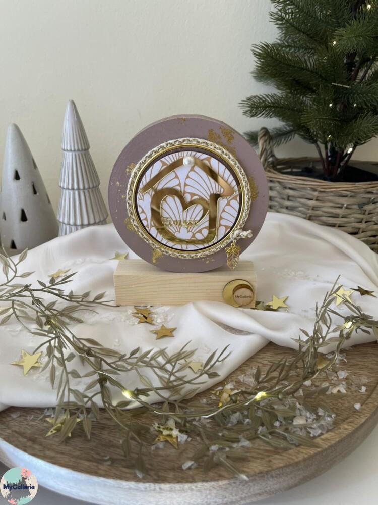 Brown Xmas-Ξύλινο διακοσμητικό γούρι σπίτι με ευχές