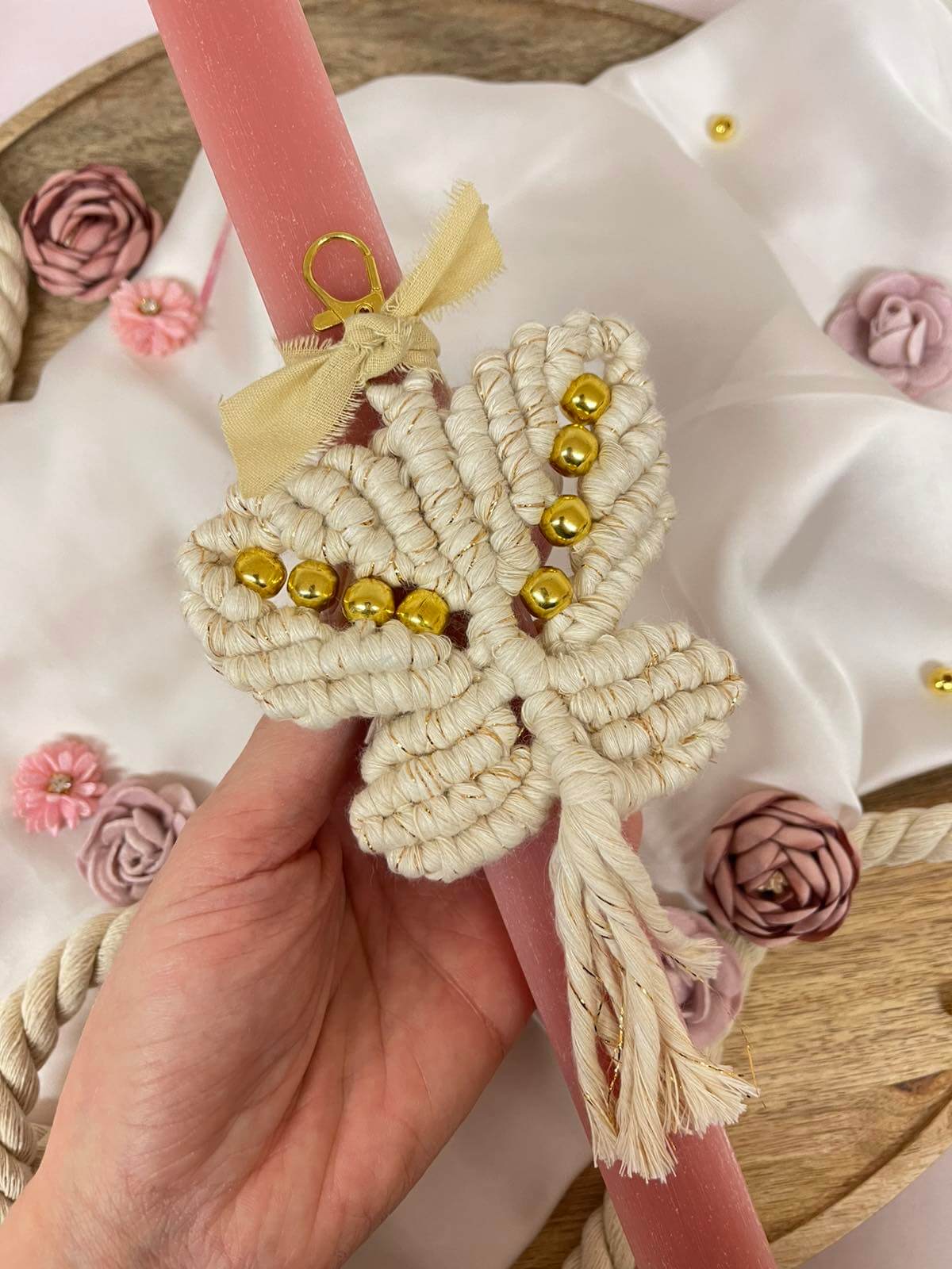 Παιδική Λαμπάδα -Μακραμέ Πεταλούδα